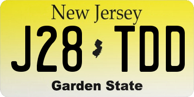 NJ license plate J28TDD
