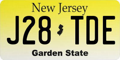 NJ license plate J28TDE