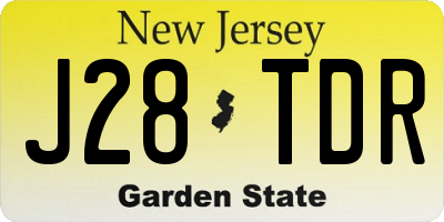 NJ license plate J28TDR