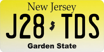 NJ license plate J28TDS