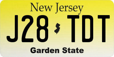 NJ license plate J28TDT
