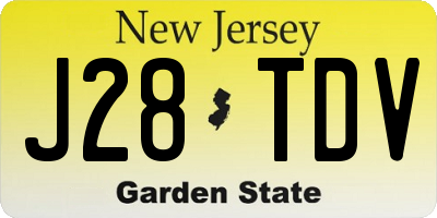 NJ license plate J28TDV