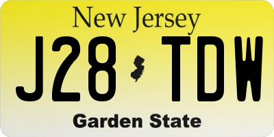 NJ license plate J28TDW