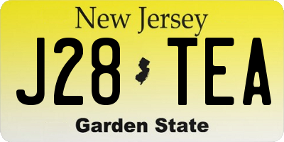 NJ license plate J28TEA