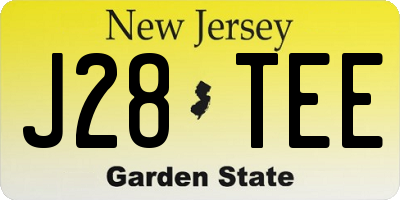 NJ license plate J28TEE