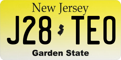 NJ license plate J28TEO