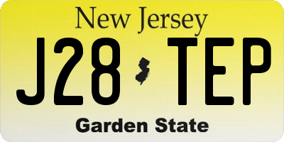 NJ license plate J28TEP