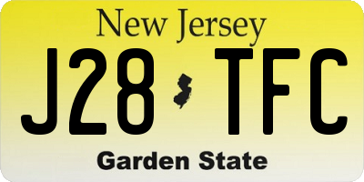 NJ license plate J28TFC