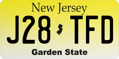 NJ license plate J28TFD