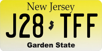 NJ license plate J28TFF