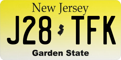 NJ license plate J28TFK