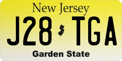 NJ license plate J28TGA
