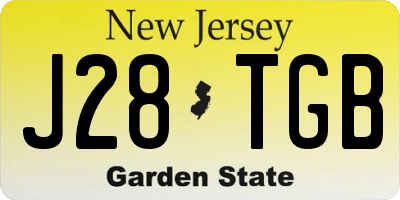 NJ license plate J28TGB
