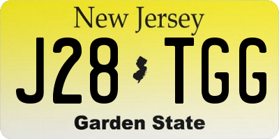 NJ license plate J28TGG