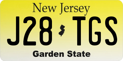 NJ license plate J28TGS