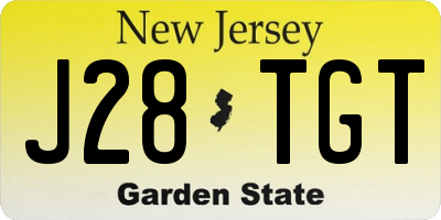 NJ license plate J28TGT
