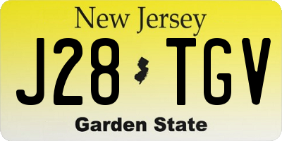 NJ license plate J28TGV