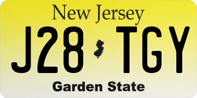 NJ license plate J28TGY