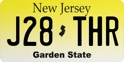 NJ license plate J28THR