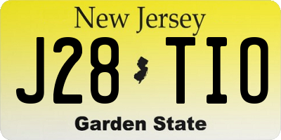 NJ license plate J28TIO
