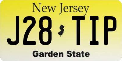 NJ license plate J28TIP