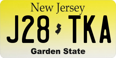 NJ license plate J28TKA