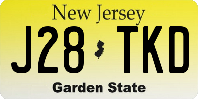 NJ license plate J28TKD