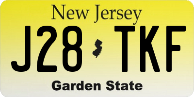 NJ license plate J28TKF
