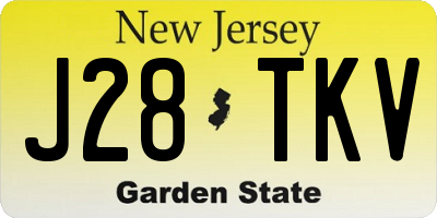 NJ license plate J28TKV