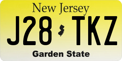 NJ license plate J28TKZ