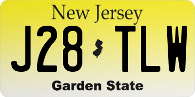 NJ license plate J28TLW