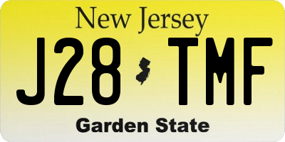 NJ license plate J28TMF