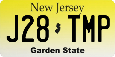 NJ license plate J28TMP