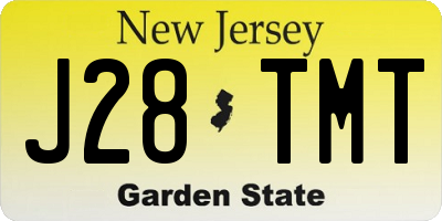 NJ license plate J28TMT