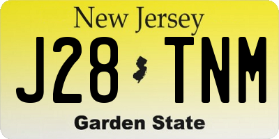 NJ license plate J28TNM