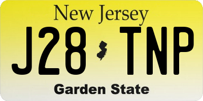 NJ license plate J28TNP