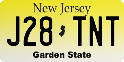 NJ license plate J28TNT