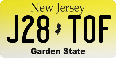 NJ license plate J28TOF