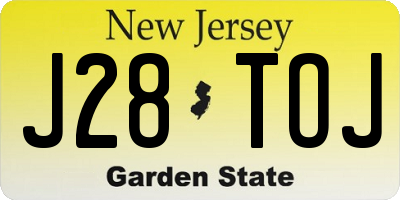 NJ license plate J28TOJ