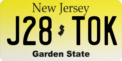 NJ license plate J28TOK