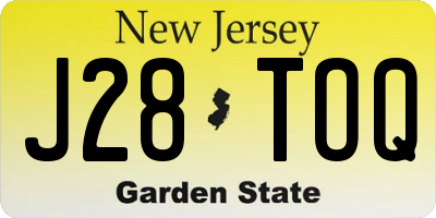 NJ license plate J28TOQ