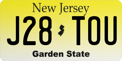 NJ license plate J28TOU