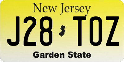 NJ license plate J28TOZ
