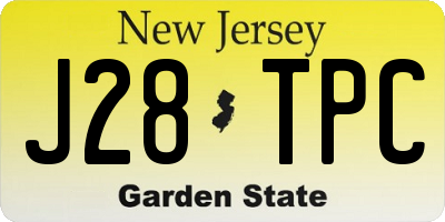 NJ license plate J28TPC