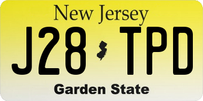 NJ license plate J28TPD