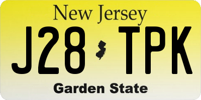 NJ license plate J28TPK
