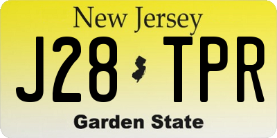 NJ license plate J28TPR