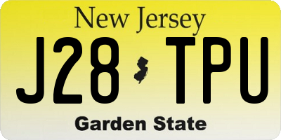 NJ license plate J28TPU