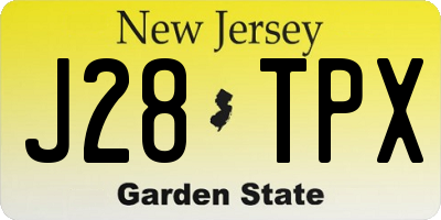 NJ license plate J28TPX