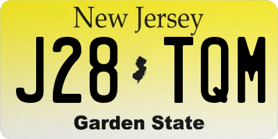 NJ license plate J28TQM